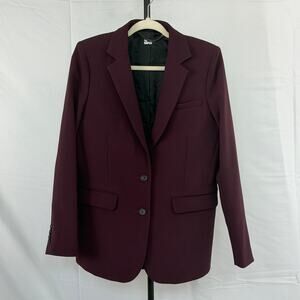 NWOT The Kooples Slit Zoom Burgundy Eggplant Blazer Size FR38 / US6